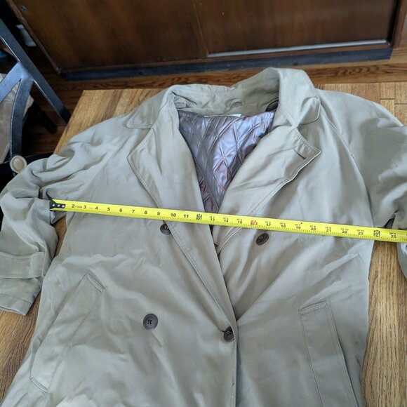 Men's Bill Blass Khaki Trench Coat w/ Wool Lining Size XL - Picture 8 of 11